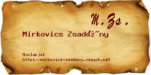 Mirkovics Zsadány névjegykártya
